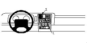 Produktbild von Brodit ProClip 852459, Armaturenbrett, Mitte für Jeep Cherokee (Bj. 1997-2001, Lenkrad links)