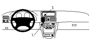Produktbild von Brodit ProClip 852491, Armaturenbrett, Mitte für Toyota Corolla (Bj. 1998-1999, Lenkrad links)