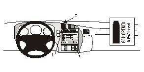 Produktbild von Brodit ProClip 852502, Armaturenbrett, Mitte oben für Saab 9-5 (Bj. 1998-2005, Lenkrad links)