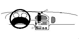 Brodit ProClip 852523, Armaturenbrett, Mitte für Chrysler Voyager (Bj. 1996-2000, Lenkrad links)