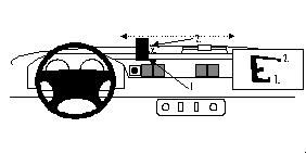 Produktbild von Brodit ProClip 852583, Armaturenbrett, Mitte für Land Rover Defender (Bj. 1998-2006, Lenkrad links)
