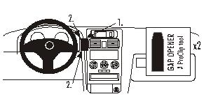 Produktbild von Brodit ProClip 852597, Armaturenbrett, Mitte für Opel Astra (Bj. 1998-2003, Lenkrad links)