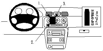 Produktbild von Brodit ProClip 852604, Armaturenbrett, Mitte für Nissan Micra (Bj. 1998-2002, Lenkrad links)