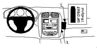 Produktbild von Brodit ProClip 852642, abgewinkelte Befestigung für Mazda 323 F (BJ) (Bj. 1998-2002, Lenkrad links)