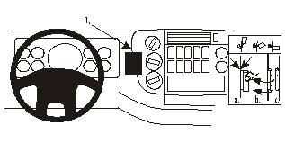 Produktbild von Brodit ProClip 852686, Armaturenbrett, Mitte für Mercedes Benz Atego (Bj. 1998-2007, Lenkrad links)