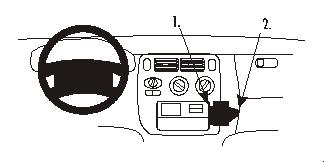 Produktbild von Brodit ProClip 852698, abgewinkelte Befestigung für Honda Logo,HR-V (Honda Logo: Bj. 1999-2007 / Honda HR-V: Bj. 1999-2005, Lenkrad links)