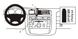 Produktbild von Brodit ProClip 852755, Armaturenbrett, Mitte für Opel Omega (Bj. 2000-2005, Lenkrad links)