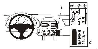 Produktbild von Brodit ProClip 852819, abgewinkelte Befestigung für Toyota MR2 Spyder (Bj. 2000-2005, Lenkrad links)