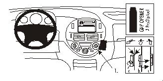 Produktbild von Brodit ProClip 852831, abgewinkelte Befestigung für Toyota Previa (Bj. 2001-2006, Lenkrad links)