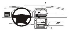 Brodit ProClip 852835, Armaturenbrett, Mitte für Seat Alhambra/Volkswagen Sharan (Bj. 2001-2010, Lenkrad links)