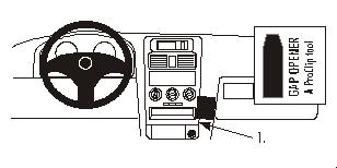 Produktbild von Brodit ProClip 852867, abgewinkelte Befestigung für Opel Astra (Bj. 1998-2003, Lenkrad links)