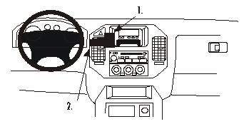 Produktbild von Brodit ProClip 852879, Armaturenbrett, Mitte für Mitsubishi Pajero (Bj. 2000-2006, Lenkrad links)