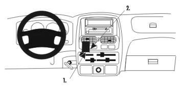 Produktbild von Brodit ProClip 852922, Armaturenbrett, Mitte unten für Nissan King Cab,Navara (Nissan King Cab: Bj. 2000-2006 / Nissan Navara: Bj. 2000-2005, Lenkrad links)
