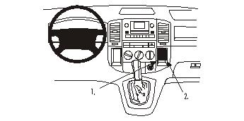 Produktbild von Brodit ProClip 853023, abgewinkelte Befestigung für Toyota Corolla Verso (Bj. 2002-2003, Lenkrad links)