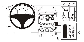 Produktbild von Brodit ProClip 853082, abgewinkelte Befestigung für Mazda 6 (Bj. 2002-2007, Lenkrad links)
