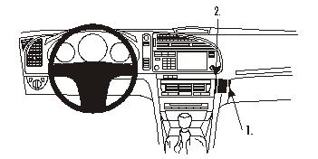 Produktbild von Brodit ProClip 853088, abgewinkelte Befestigung für Saab 9-3 (Bj. 2003-2006, Lenkrad links)