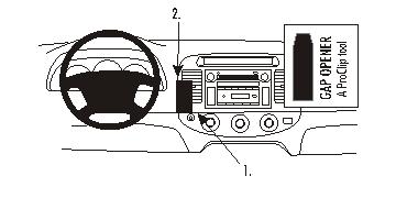 Produktbild von Brodit ProClip 853170, Armaturenbrett, Mitte für Toyota Camry (Bj. 2002-2006, Lenkrad links)