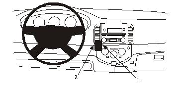 Produktbild von Brodit ProClip 853201, Armaturenbrett, Mitte unten für Nissan Micra (Bj. 2003-2010, Lenkrad links)