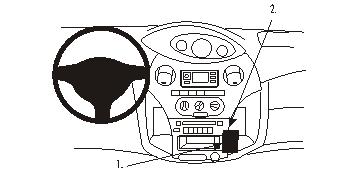 Produktbild von Brodit ProClip 853270, abgewinkelte Befestigung für Toyota Yaris (Bj. 2003-2005, Lenkrad links)
