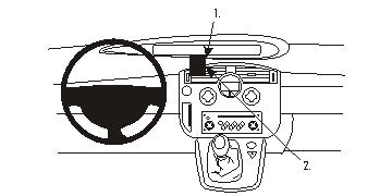 Produktbild von Brodit ProClip 853351, Armaturenbrett, Mitte für Renault Scénic (Bj. 2004-2009, Lenkrad links)