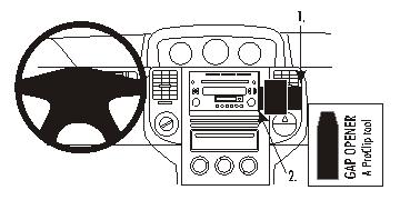 Produktbild von Brodit ProClip 853368, abgewinkelte Befestigung, NICHT für Autos mit Navigationssystem für Nissan X-Trail (Bj. 2004-2007, Lenkrad links)
