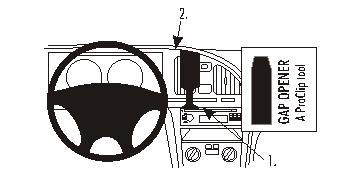 Produktbild von Brodit ProClip 853412, Armaturenbrett, Mitte für Hyundai Elantra (Bj. 2004-2006, Lenkrad links)