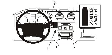 Produktbild von Brodit ProClip 853435, Armaturenbrett, Mitte für VW Caddy (Bj. 2004-2015, Lenkrad links)