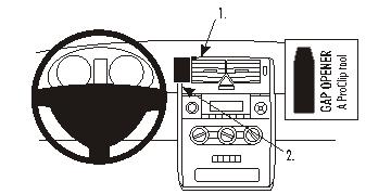Produktbild von Brodit ProClip 853505, Armaturenbrett, Mitte für Mercedes Benz A-Class (Bj. 2005-2012, Lenkrad links)