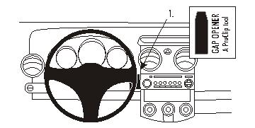 Produktbild von Brodit ProClip 853529, Armaturenbrett, Mitte für Mitsubishi Colt (Bj. 2005-2008, Lenkrad links)