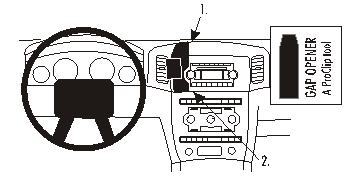 Produktbild von Brodit ProClip 853555, Armaturenbrett, Mitte für Jeep Grand Cherokee (Bj. 2005-2007, Lenkrad links)