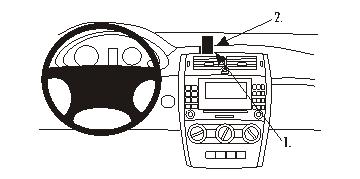 Produktbild von Brodit ProClip 853660, Armaturenbrett, Mitte für Mercedes Benz B-Class (Bj. 2005-2011, Lenkrad links)