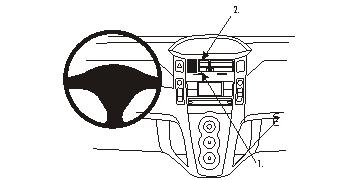 Produktbild von Brodit ProClip 853741, Armaturenbrett, Mitte für Toyota Yaris (Bj. 2006-2011, Lenkrad links)