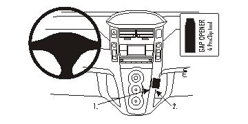 Produktbild von Brodit ProClip 853742, abgewinkelte Befestigung für Toyota Yaris (Bj. 2006-2011, Lenkrad links)