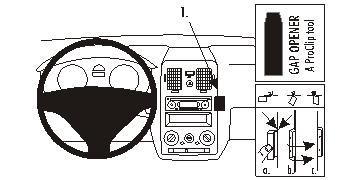 Produktbild von Brodit ProClip 853748, abgewinkelte Befestigung für Hyundai Getz (Bj. 2006-2010, Lenkrad links)