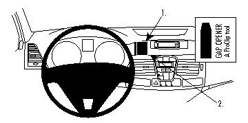 Produktbild von Brodit ProClip 854132, Armaturenbrett, Mitte für Renault Laguna (Bj. 2008-2015, Lenkrad links)