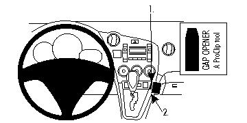 Produktbild von Brodit ProClip 854142, abgewinkelte Befestigung für Pontiac Vibe/Toyota Matrix (Toyota Matrix: Bj. 2009-2013 / Pontiac Vibe: Bj. 2009-2010, Lenkrad links)
