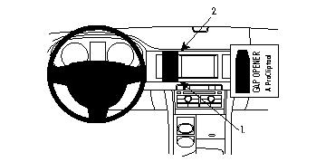 Produktbild von Brodit ProClip 854200, Armaturenbrett, Mitte für Jaguar XF (Bj. 2009-2015, Lenkrad links)