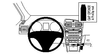 Produktbild von Brodit ProClip 854281, abgewinkelte Befestigung für Toyota Avensis (Bj. 2009-2015, Lenkrad links)