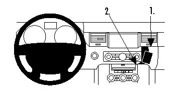 Produktbild von Brodit ProClip 854421, abgewinkelte Befestigung für Land Rover Range Rover Sport (Bj. 2010-2013, Lenkrad links)