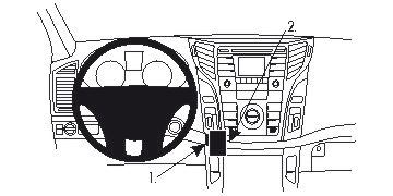 Produktbild von Brodit ProClip 854685, Armaturenbrett, Mitte für Hyundai i40 (Bj. 2012-2018, Lenkrad links)