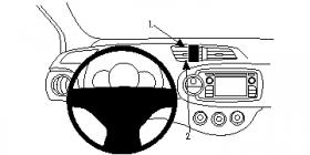 Brodit ProClip 854723, Armaturenbrett, Mitte fr Toyota Yaris (Bj. 2012-2014, Lenkrad links)