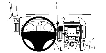 Produktbild von Brodit ProClip 854809, Armaturenbrett, Mitte für Hyundai i30 (Bj. 2008-2012, Lenkrad links)