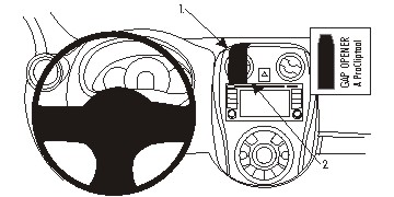 Produktbild von Brodit ProClip 854978, Armaturenbrett, Mitte für Nissan Note (Bj. 2013-2019, Lenkrad links)