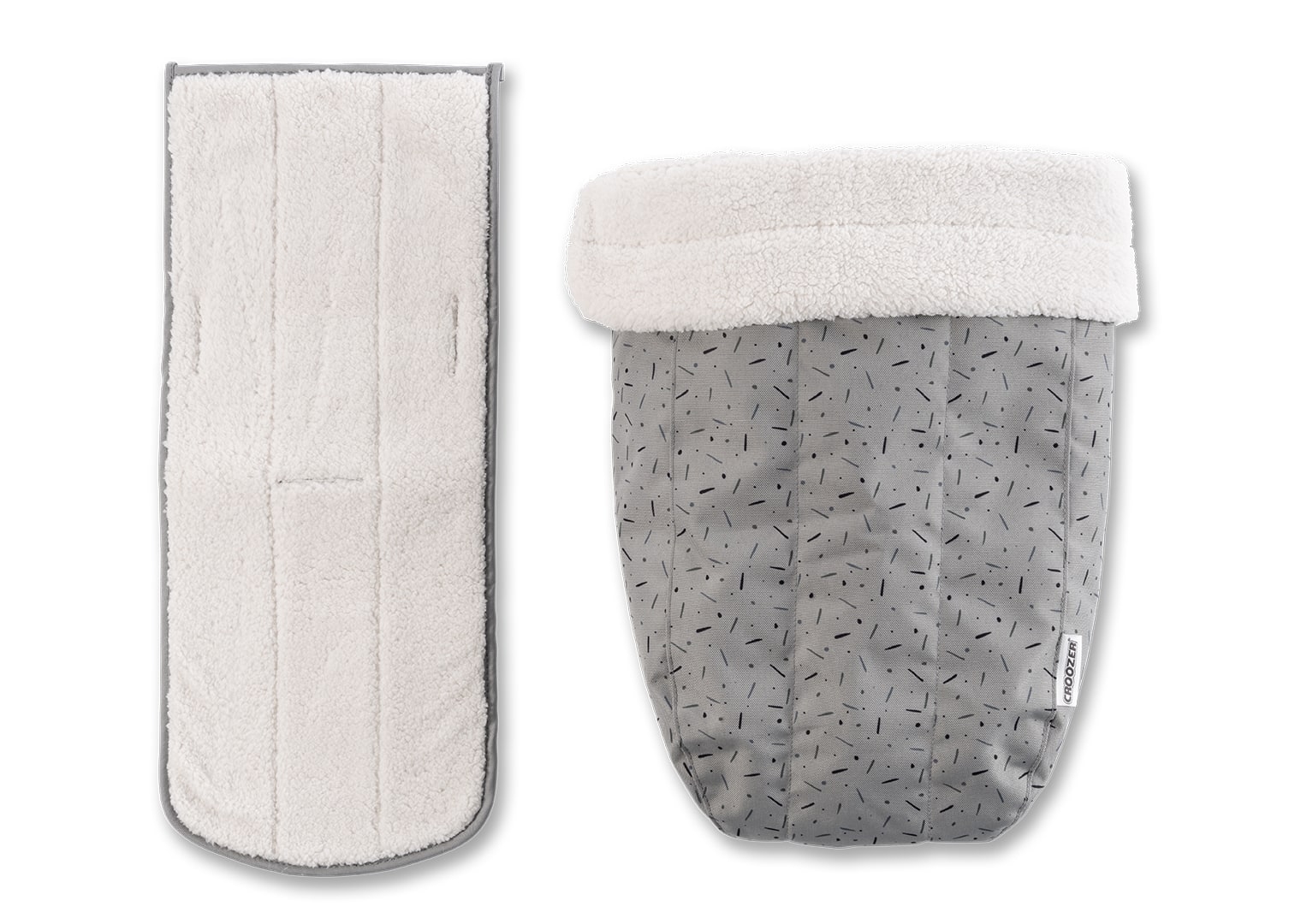 Produktbild von Croozer Winter-Set, Stone grey / colored, für Babysitz Hängematte mit 5-Punkt-Gurtsystem