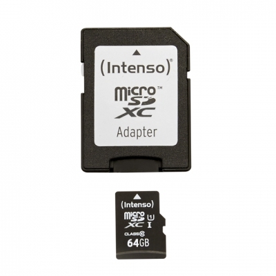 Produktbild von Intenso microSD Speicherkarte 64 GB (UHS-1, Class 10)