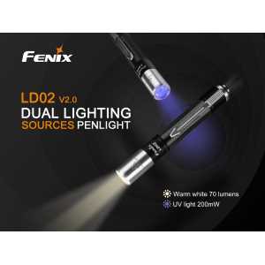 Fenix LD02 V2.0 Taschenlampe mit 70 Lumen, UV-Licht + AAA Batterie