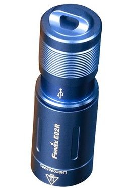 Produktbild von Fenix E02R blau - Wiederaufladbare LED-Taschenlampe mit 200 Lumen für Schlüsselanhänger