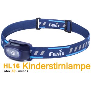 Fenix HL16 blau - LED Stirnlampe für Kinder, 70 Lumen, Cree XP-E2 R3, inkl. AA Batterie