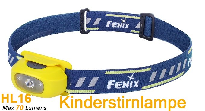 Produktbild von Fenix HL16 gelb - LED Stirnlampe für Kinder, 70 Lumen, Cree XP-E2 R3, inkl. AA Batterie
