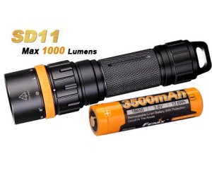 Fenix SD11 - LED Taucherlampe, 100m Unterwasser, 1000 Lumen inkl. 3500 mAh Akku